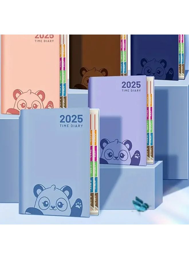 Brown Panda Planner 2025 منظم يومي غلاف ناعم هدية للمكتب والمدرسة - Image 1